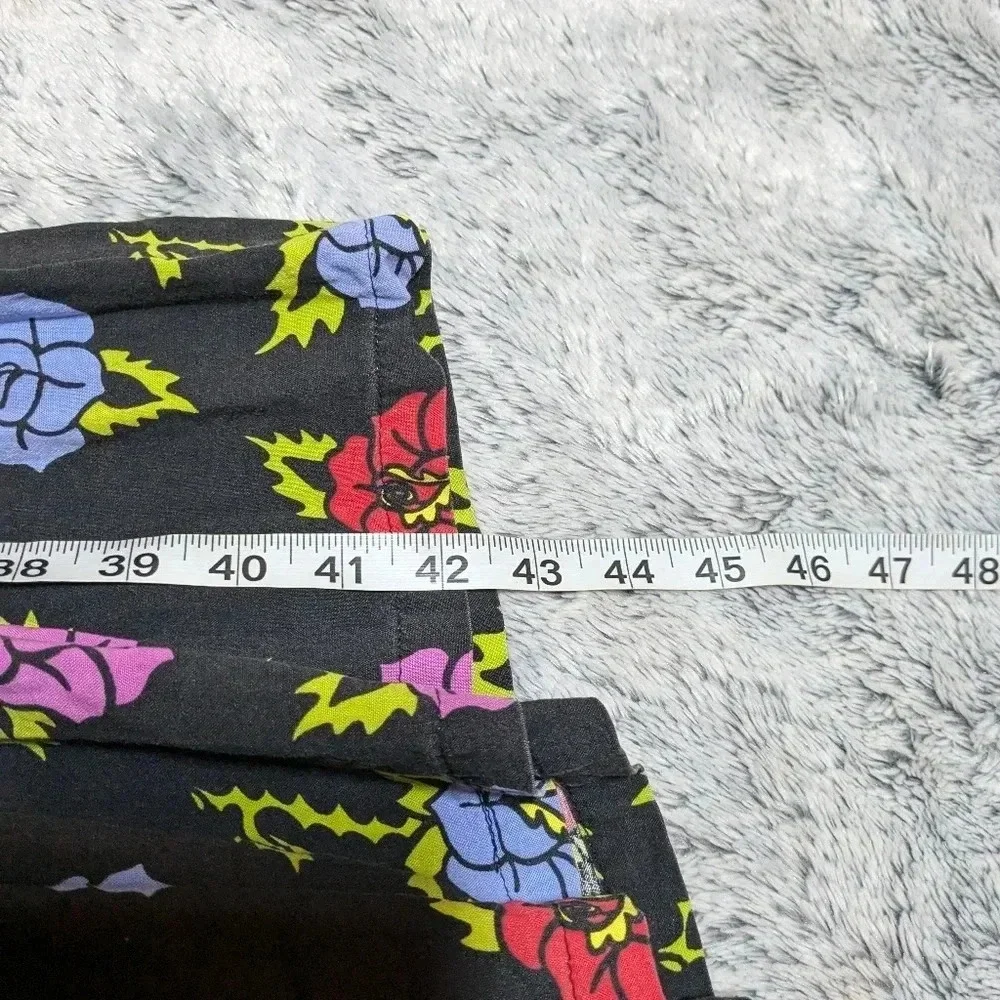 Nooworks Naomi Dress  Roses Black Midi Printed Sleeveless XS